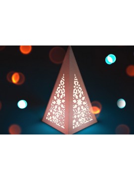 Σετ των 2 Intra απο ξύλο plywood 3mm-4mm πάχος Χριστουγεννιάτικο φανάρι κώνου με λέιζερ | Δίασταση 15x15 cm INTRAFABR-72556700