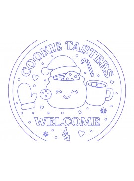 Σετ των 3 Intra απο ξύλο plywood 3mm-4mm πάχος Σήμα καλωσορίσματος για τους γευσιγνώστες των Χριστουγέννων Δίασταση 12x12 cm INTRAFABR-122360299