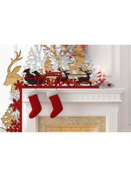 Σετ των 2 Intra απο ξύλο plywood 3mm-4mm πάχος Χριστουγεννιάτικη ΓΩΝΙΑ για ΤΖΑΚΙ κομμένα Δίασταση 30x20 cm INTRAFABR-19121948