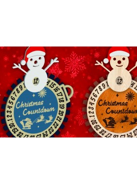 Σετ των 2 Intra απο ξύλο plywood 3mm-4mm πάχος Χριστουγεννιάτικη αντίστροφη μέτρηση Μπιχλιμπίδι Δίασταση 15x15 cm INTRAFABR-107913576