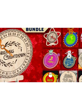 Σετ των 2 Intra απο ξύλο plywood 3mm-4mm πάχος για Χριστουγεννιάτικη αντίστροφη μέτρηση Δίασταση 15x15 cm INTRAFABR-107913858