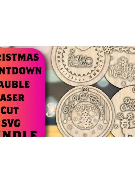 Σετ των 2 Intra απο ξύλο plywood 3mm-4mm πάχος για Χριστουγεννιάτικη αντίστροφη μέτρηση Δίασταση 15x15 cm INTRAFABR-107191523