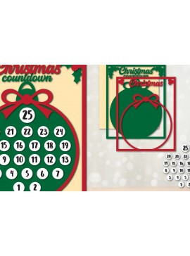 Σετ των 2 Intra απο ξύλο plywood 3mm-4mm πάχος Χριστουγεννιάτικη αντίστροφη μέτρηση | Χριστουγεννιάτικο ημερολόγιο Δίασταση 15x15 cm INTRAFABR-109262908