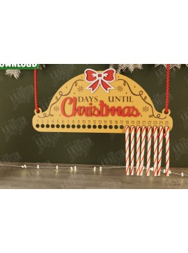 Σετ των 3 Intra απο ξύλο plywood 3mm-4mm πάχος Χριστουγεννιάτικη αντίστροφη μέτρηση | Χριστουγεννιάτικο ημερολόγιο Δίασταση 15x15 cm INTRAFABR-106126075