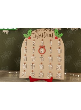 Σετ των 2 Intra απο ξύλο plywood 3mm-4mm πάχος Χριστουγεννιάτικη αντίστροφη μέτρηση | Χριστουγεννιάτικο ημερολόγιο Δίασταση 15x15 cm INTRAFABR-106126094