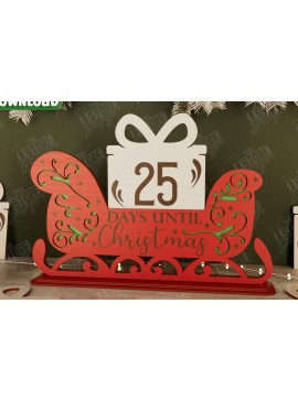 Σετ των 2 Intra απο ξύλο plywood 3mm-4mm πάχος Χριστουγεννιάτικη αντίστροφη μέτρηση | Χριστουγεννιάτικο ημερολόγιο Δίασταση 15x15 cm INTRAFABR-106126145