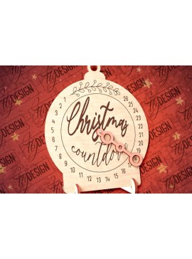 Σετ των 2 Intra απο ξύλο plywood 3mm-4mm πάχος Χριστουγεννιάτικη αντίστροφη μέτρηση με λέιζερ | CNC Δίασταση 15x15 cm INTRAFABR-80857292