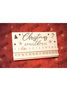 Σετ των 2 Intra απο ξύλο plywood 3mm-4mm πάχος Χριστουγεννιάτικη αντίστροφη μέτρηση με λέιζερ | CNC Δίασταση 15x15 cm INTRAFABR-80857220