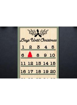 Σετ των 2 Intra απο ξύλο plywood 3mm-4mm πάχος Γραφικό κοπής με λέιζερ αντίστροφη μέτρηση Χριστουγέννων Δίασταση 15x15 cm INTRAFABR-85454166