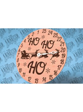 Σετ των 2 Intra απο ξύλο plywood 3mm-4mm πάχος Χριστουγεννιάτικη Αντίστροφη μέτρηση με Design Δίασταση 15x15 cm INTRAFABR-79767219