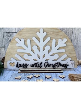 Intra απο ξύλο plywood 3mm-4mm πάχος Χριστουγεννιάτικη αντίστροφη μέτρηση  Δίασταση 30x20 cm INTRAFABR-50025563