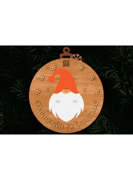 Σετ των 3 Intra απο ξύλο plywood 3mm-4mm πάχος Χριστουγεννιάτικο στολίδι αντίστροφης μέτρησης Δίασταση 8x8 cm INTRAFABR-107492292