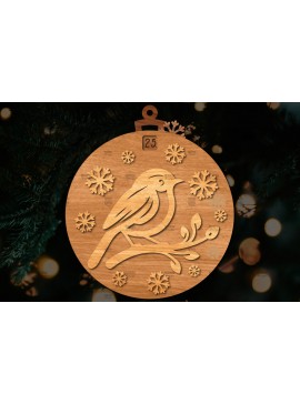 Σετ των 3 Intra απο ξύλο plywood 3mm-4mm πάχος Χριστουγεννιάτικο στολίδι αντίστροφης μέτρησης Δίασταση 8x8 cm INTRAFABR-107491870