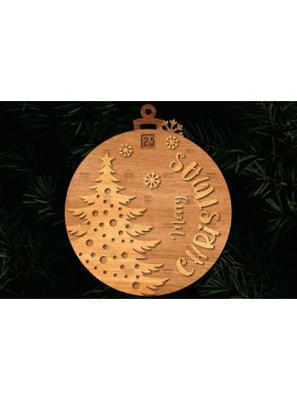 Σετ των 3 Intra απο ξύλο plywood 3mm-4mm πάχος Χριστουγεννιάτικο στολίδι αντίστροφης μέτρησης Δίασταση 8x8 cm INTRAFABR-107491937