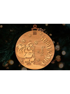 Σετ των 3 Intra απο ξύλο plywood 3mm-4mm πάχος Χριστουγεννιάτικο στολίδι αντίστροφης μέτρησης Δίασταση 8x8 cm INTRAFABR-107491970