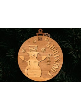 Σετ των 3 Intra απο ξύλο plywood 3mm-4mm πάχος Χριστουγεννιάτικο στολίδι αντίστροφης μέτρησης Δίασταση 8x8 cm INTRAFABR-107491990