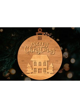Σετ των 3 Intra απο ξύλο plywood 3mm-4mm πάχος Χριστουγεννιάτικο στολίδι αντίστροφης μέτρησης Δίασταση 8x8 cm INTRAFABR-107492167
