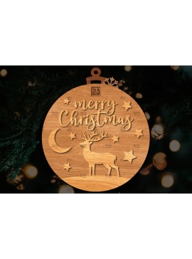 Σετ των 3 Intra απο ξύλο plywood 3mm-4mm πάχος Χριστουγεννιάτικο στολίδι αντίστροφης μέτρησης Δίασταση 8x8 cm INTRAFABR-107492201