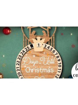 Σετ των 2 Intra απο ξύλο plywood 3mm-4mm πάχος Χριστουγεννιάτικη αντίστροφη σήμανση Δίασταση 15x15 cm INTRAFABR-84933177