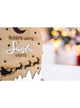 Σετ των 2 Intra απο ξύλο plywood 3mm-4mm πάχος Χριστουγεννιάτικη αντίστροφη μέτρηση συρόμενη Δίασταση 15x15 cm INTRAFABR-110300517