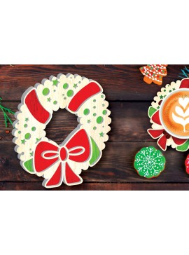 Σετ των 2 Intra απο ξύλο plywood 3mm-4mm πάχος Christmas Cup Coaster Cut  Δίασταση 15x15 cm INTRAFABR-108042349