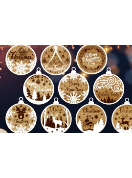 Σετ των 3 Intra απο ξύλο plywood 3mm-4mm πάχος Χριστουγεννιάτικο στολιδιών με προσαρμοσμένο όνομα Δίασταση 4x4 cm INTRAFABR-109584772