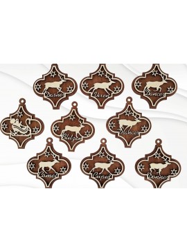 Σετ των 2 Intra απο ξύλο plywood 3mm-4mm πάχος Χριστουγεννιάτικη διακόσμηση,  Santa Deers Δίασταση 15x15 cm INTRAFABR-77879331