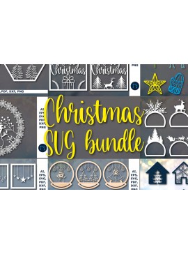 Σετ των 2 Intra απο ξύλο plywood 3mm-4mm πάχος Χριστουγεννιάτικο ντεκόρ Cut  Δίασταση 25x25 cm INTRAFABR-49966674