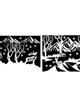 Σετ των 2 Intra απο ξύλο plywood 3mm-4mm πάχος Χριστουγεννιάτικη διακόσμηση βουνού φόντου Δίασταση 15x15 cm INTRAFABR-81740034