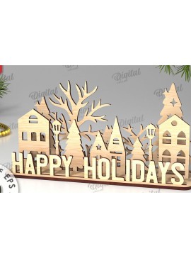 Σετ των 2 Intra απο ξύλο plywood 3mm-4mm πάχος Χριστουγεννιάτικη διακόσμηση σχέδιο κοπής με λέιζερ Δίασταση 15x15 cm INTRAFABR-109660720