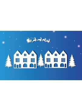 Σετ των 2 Intra απο ξύλο plywood 3mm-4mm πάχος Χριστουγεννιάτικη διακόσμηση Δίασταση 30x20 cm INTRAFABR-20778705