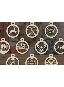 Σετ των 2 Intra απο ξύλο plywood 3mm-4mm πάχος Χριστουγεννιάτικων Διακοσμήσεων 2 Δίασταση 15x15 cm INTRAFABR-19020900