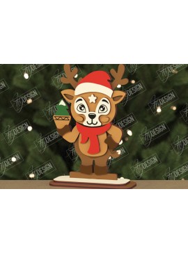 Σετ των 3 Intra απο ξύλο plywood 3mm-4mm πάχος Χριστουγεννιάτικα Διακοσμητικά |Ειδώλιο Τάρανδος Δίασταση 15x15 cm INTRAFABR-106662369