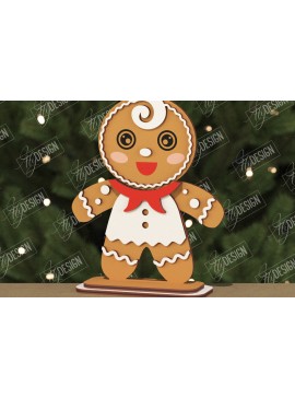 Σετ των 3 Intra απο ξύλο plywood 3mm-4mm πάχος Χριστουγεννιάτικα στολίδια | Gingerbread |CNC Δίασταση 8x8 cm INTRAFABR-106662504