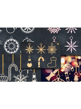 Σετ των 2 Intra απο ξύλο plywood 3mm-4mm πάχος ΧΡΙΣΤΟΥΓΕΝΝΙΑΤΙΚΑ Διακοσμητικά Δέσμη κοπής με λέιζερ Δίασταση 15x15 cm INTRAFABR-51555719