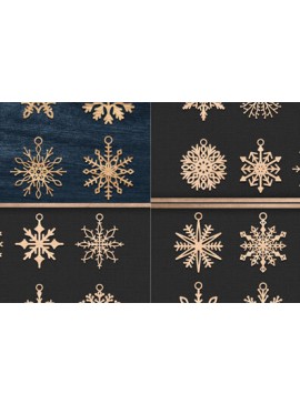 Σετ των 2 Intra απο ξύλο plywood 3mm-4mm πάχος Χριστουγεννιάτικα στολίδια με Δίασταση 30x30 cm INTRAFABR-57624552