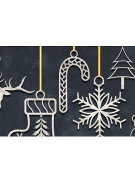 Σετ των 2 Intra απο ξύλο plywood 3mm-4mm πάχος ΧΡΙΣΤΟΥΓΕΝΝΙΑΤΙΚΑ Διακοσμητικά Δέσμη κοπής με λέιζερ Δίασταση 30x30 cm INTRAFABR-51370881