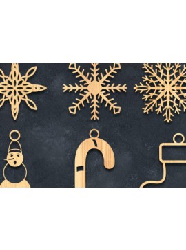 Σετ των 2 Intra απο ξύλο plywood 3mm-4mm πάχος ΧΡΙΣΤΟΥΓΕΝΝΙΑΤΙΚΑ Διακοσμητικά Δέσμη κοπής με λέιζερ Δίασταση 30x30 cm INTRAFABR-51370908