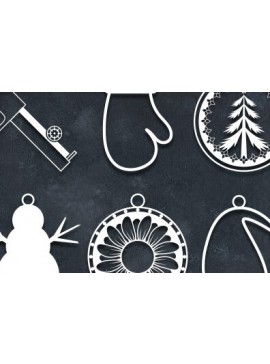 Σετ των 2 Intra απο ξύλο plywood 3mm-4mm πάχος ΧΡΙΣΤΟΥΓΕΝΝΙΑΤΙΚΑ Διακοσμητικά Δέσμη κοπής με λέιζερ Δίασταση 30x30 cm INTRAFABR-51370918