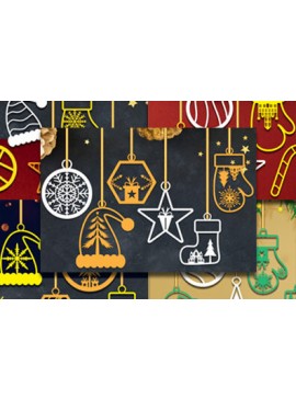 Σετ των 2 Intra απο ξύλο plywood 3mm-4mm πάχος ΧΡΙΣΤΟΥΓΕΝΝΙΑΤΙΚΑ Διακοσμητικά Δέσμη κοπής με λέιζερ Δίασταση 15x15 cm INTRAFABR-51555503