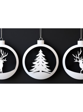 Σετ των 3 Intra απο ξύλο plywood 3mm-4mm πάχος Χριστουγεννιάτικα στολίδια Cut Δίασταση 8x8 cm INTRAFABR-109132281