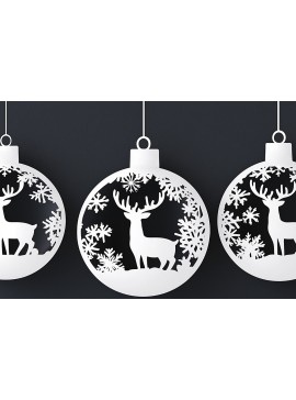 Σετ των 3 Intra απο ξύλο plywood 3mm-4mm πάχος Χριστουγεννιάτικα στολίδια Cut Δίασταση 8x8 cm INTRAFABR-109148794