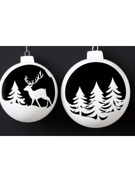 Σετ των 3 Intra απο ξύλο plywood 3mm-4mm πάχος Χριστουγεννιάτικα στολίδια Cut Δίασταση 8x8 cm INTRAFABR-109149641