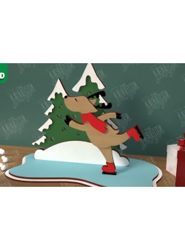 Σετ των 3 Intra απο ξύλο plywood 3mm-4mm πάχος Χριστουγεννιάτικα στολίδια | Επιτραπέζιο ειδώλιο Δίασταση 8x8 cm INTRAFABR-106886374