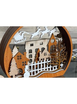 Σετ των 3 Intra απο ξύλο plywood 3mm-4mm πάχος Χριστουγεννιάτικο διακοσμητικό πρότυπο σφαίρας Δίασταση 4x4 cm INTRAFABR-108748249