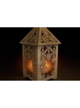 Σετ των 2 Intra απο ξύλο plywood 3mm-4mm πάχος Χριστουγεννιάτικο Διακοσμητικό Ξύλο Φαναράκι Δίασταση 15x15 cm INTRAFABR-108996685