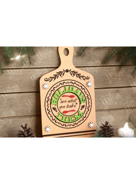 Σετ των 2 Intra απο ξύλο plywood 3mm-4mm πάχος Χριστουγεννιάτικο Διακοσμητικό Μίνι Κοπτικό Πίνακας Δίασταση 40x40 cm INTRAFABR-108900522