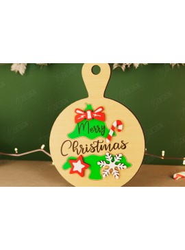 Intra απο ξύλο plywood 3mm-4mm πάχος Χριστουγεννιάτικο Διακοσμητικό Μίνι Κοπτικό Πίνακας Δίασταση 40x40 cm INTRAFABR-111663758