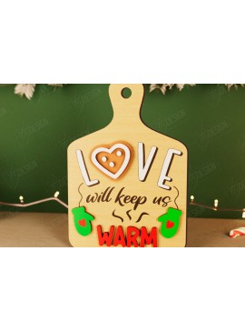 Intra απο ξύλο plywood 3mm-4mm πάχος Χριστουγεννιάτικο Διακοσμητικό Μίνι Κοπτικό Πίνακας Δίασταση 40x40 cm INTRAFABR-111663773