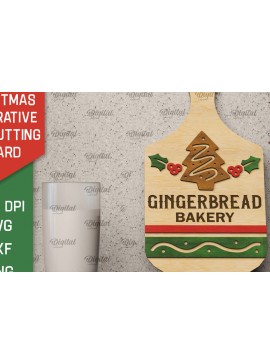 Σετ των 2 Intra απο ξύλο plywood 3mm-4mm πάχος Χριστουγεννιάτικο Διακοσμητικό Μίνι Κοπτικό Πίνακας Δίασταση 40x40 cm INTRAFABR-105512002